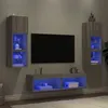 Image de vidaXL Unités Murales TV avec LED 6 pcs Armoires de Télévision Suspendues Meubles Télé de Salon Moderne Gris Sonoma Bois 3216620