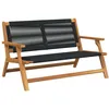 Image de vidaXL Mobilier de jardin Noir 122 x 78 x 73 cm Bois dAcacia Massif 367823