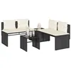 Image de vidaXL Salon de jardin 4 pcs avec coussins noir résine tressée ensemble de canapés dextérieur salon de jardin ensemble 4003878