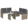 Image de vidaXL Salon de jardin 4 pcs avec coussins gris résine tressée ensemble de canapés dextérieur salon de jardin ensemble 4003880