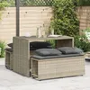 Image de vidaXL Ensemble à manger de jardin 3pcs coussins gris clair poly rotin ensemble de salle à manger dextérieur meuble de 4003907