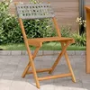 Image de vidaXL Chaises de bistrot lot de 2 gris bois massif dacacia et rotin chaise de bistro dextérieur chaise pliable chaise 367676