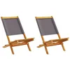 Image de vidaXL Chaises de jardin lot de 2 anthracite bois acacia massif tissu siège de jardin siège dextérieure chaise 367691