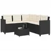 Image de vidaXL Canapé de jardin avec table et coussins en forme de L noir 369039