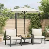 Image de vidaXL Parasol de jardin avec mât en acier blanc 225x225x212 cm parasol parasol dextérieur parasol de terrasse 4005058