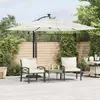Image de vidaXL Parasol de jardin avec mât en acier blanc 269x269x235 cm parasol parasol dextérieur parasol de patio parapluie 4005081