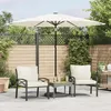 Image de vidaXL Parasol de jardin avec mât en acier blanc 268x268x226 cm parasol parasol dextérieur parasol de patio parapluie 4005104