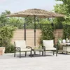 Image de vidaXL Parasol de jardin avec LED et mât en acier marron 300x200x250cm 4005118