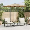 Image de vidaXL Parasol de jardin avec LED et mât en acier marron 268x268x226cm parasol parasol dextérieur parasol de patio 4005120