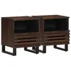Image de vidaXL Tables de Chevet 2 pcs Armoires de Lit avec Rangement Tables de Nuit Meubles de Chambre à Coucher Intérieur Bois 377471