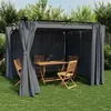 Image de vidaXL Tonnelle avec rideaux anthracite 3x3 m acier tonnelle de jardin tonnelle de patio pavillon de jardin tonnelle 4003918