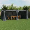 Image de vidaXL Tonnelle avec rideaux anthracite 6x3 m acier tonnelle de jardin tonnelle de patio pavillon de jardin 4003921