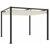 Image de vidaXL Tonnelle de jardin avec toit rétractable crème 3x3 m acier tonnelle de jardin tonnelle de patio 4003960