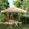 Image de vidaXL Tente de réception pliable escamotable beige 292x292x315 cm tente tente à auvent auvent de gazebo tente gazebo 4004914