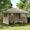Image de vidaXL Tente de réception pliable escamotable 3 parois latérales taupe 4005018
