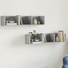 Image de vidaXL Armoires Murales 2pcs Étagères Suspendues avec Rangement Meubles Flottants de Salon Salle de Séjour Moderne Gris 840436