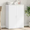 Image de vidaXL Buffet Armoire Latérale avec Étagères et Portes Meuble de Rangement Salon Salle de Séjour Intérieur Moderne Blanc 840485