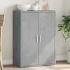 Image de vidaXL Buffet Armoire Latérale avec Étagères et Portes Meuble de Rangement Salon Salle de Séjour Intérieur Moderne Gris 840488