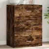 Image de vidaXL Buffet Armoire Latérale avec Tiroirs Meuble de Rangement Salon Salle de Séjour Intérieur Moderne Chêne Fumé Bois 840531