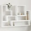 Image de vidaXL Étagère murale blanc 96x12x64 cm bois d’ingénierie étagère murale cube organisateur cube étagère flottante 840800