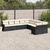 Image de Salon de jardin - vidaXL - 10 pcs - Résine tressée - Coussins amovibles - Acier enduit de poudre