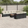 Image de vidaXL Salon de jardin 12 pcs avec coussins noir résine tressée 3226434