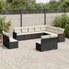 Image de vidaXL Salon de Jardin avec Coussins 12 pcs Canapés de Terrasse Ensemble de Meubles de Patio Mobilier dExtérieur Noir 3226469