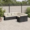 Image de vidaXL Salon de jardin 8 pcs avec coussins noir résine tressée 3226553