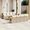 Image de Salon de jardin - vidaXL - 9 pcs - Résine tressée beige - Housses amovibles - 8 personnes