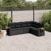 Image de vidaXL Salon de jardin 6 pcs avec coussins noir résine tressée 3226839