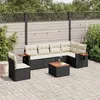Image de vidaXL Salon de jardin 7 pcs avec coussins noir résine tressée