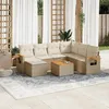 Image de Salon de jardin - vidaXL - 8 pcs - Résine tressée beige - Housses amovibles - Design modulaire