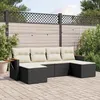 Image de vidaXL Salon de jardin 6 pcs avec coussins noir résine tressée 3227057