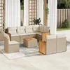 Image de vidaXL Salon de jardin avec coussins 9 pcs beige résine tressée 3227850