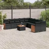 Image de vidaXL Salon de jardin 11 pcs avec coussins noir résine tressée 3228036