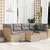 Image de vidaXL Salon de jardin avec coussins 7 pcs beige résine tressée 3223560