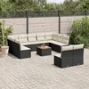 Image de vidaXL Salon de Jardin avec Coussins 12 pcs Canapés de Patio Ensemble de Meubles Mobilier de Terrasse Extérieur Noir 3223886
