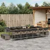 Image de vidaXL Salon de jardin avec coussins 13 pcs noir résine tressée 3224054