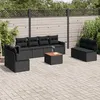 Image de vidaXL Salon de jardin 9 pcs avec coussins noir résine tressée 3224522