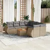 Image de vidaXL Salon de jardin avec coussins 9 pcs beige résine tressée 3224932