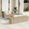 Image de vidaXL Salon de jardin avec coussins 6 pcs beige résine tressée 3225330