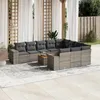 Image de vidaXL Salon de jardin 11 pcs avec coussins gris résine tressée 3225626