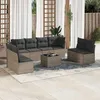 Image de vidaXL Salon de jardin 9 pcs avec coussins gris résine tressée 3249299