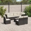 Image de vidaXL Salon de jardin 9 pcs avec coussins noir résine tressée 3249605
