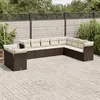 Image de vidaXL Salon de jardin 10 pcs avec coussins marron résine tressée 3249702