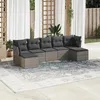 Image de vidaXL Salon de jardin avec coussins 7 pcs gris résine tressée 3249869