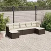 Image de vidaXL Salon de jardin avec coussins 7 pcs marron résine tressée 3249872