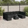 Image de vidaXL Salon de jardin 10 pcs avec coussins noir résine tressée 3249914