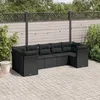 Image de vidaXL Salon de jardin 7 pcs avec coussins noir résine tressée 3249954