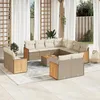 Image de vidaXL Salon de jardin 11 pcs avec coussins noir résine tressée 3250174